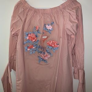 Off Shoulder Peach Dress